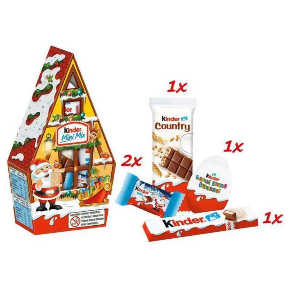 Socola Tổng Hợp Ngôi Nhà Giáng Sinh, Mini Mix, Christmas House (76g) - KINDER